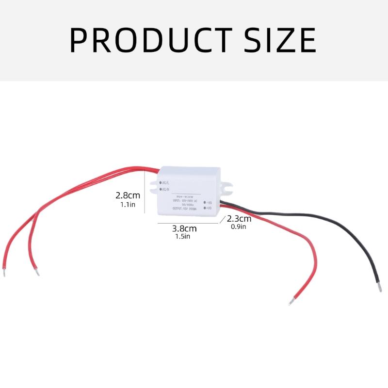 Power Regulator Converter Module Voltage Reduce Adapter Convert 85V-265V to 15V 200mA for Surveillances Camera