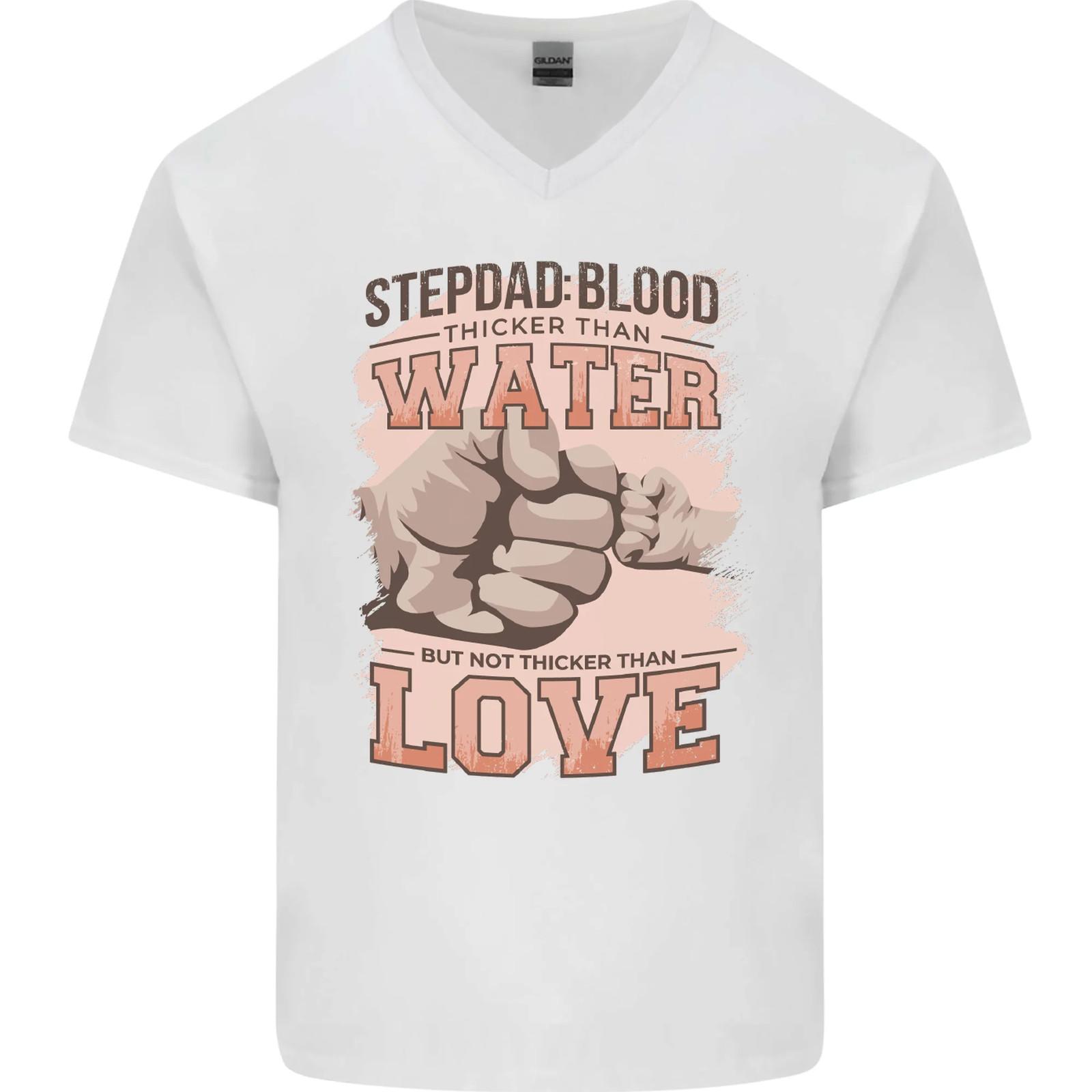Stepdad Fathers Day Step Dad Mens V-Neck Cotton T-Shirt XL