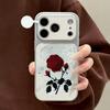 Art Rose is suitable for Apple 17 mobile phone case iPhone15promax all-inclusive 16Pro leather pattern anti-drop and simple.