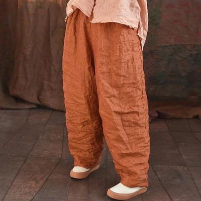 Damen Vintage Weitbeinige Hosen Elastischer Bund Einfarbig Hose Frühling Lässig Weich Damen Lange Hosen