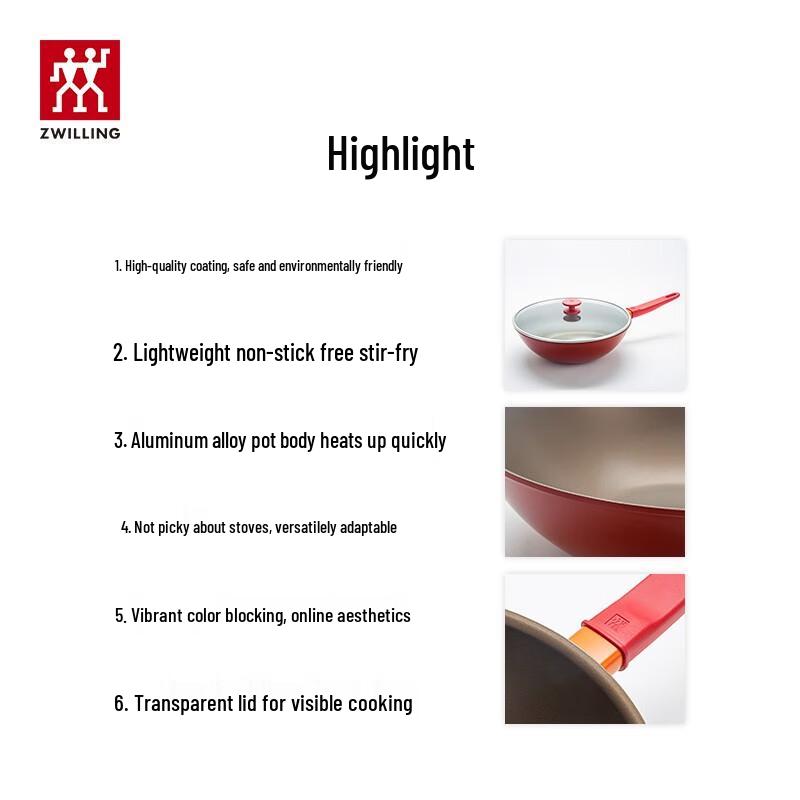 Zwilling NOW 30cm Pomegranate Non-stick Wok Set