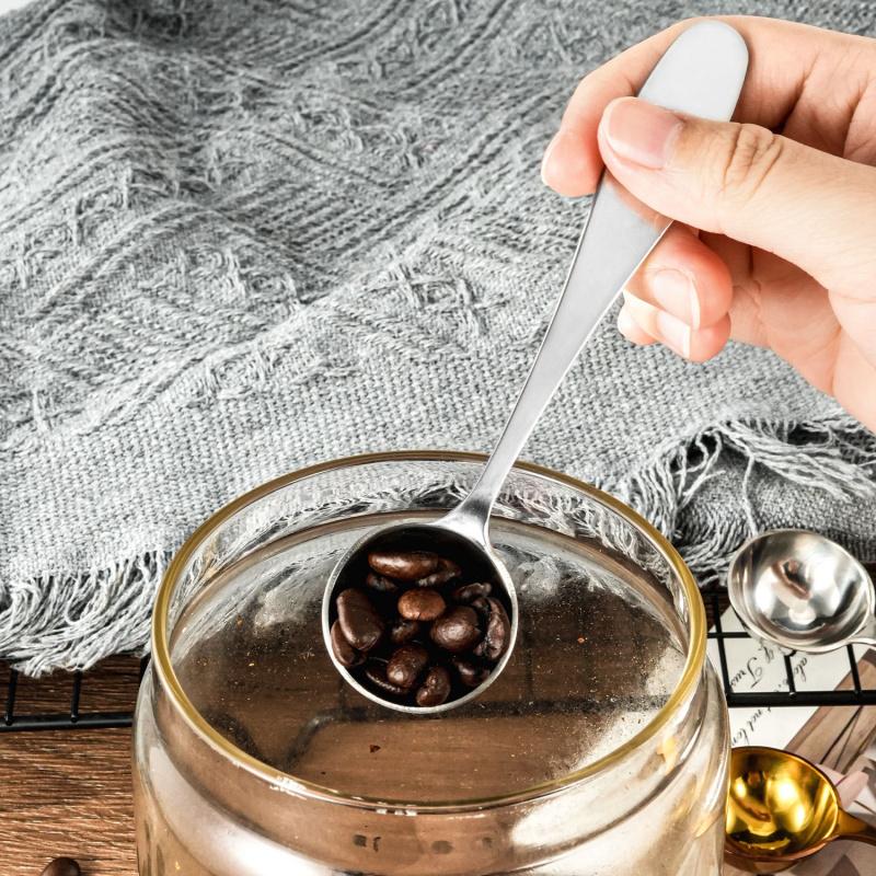 4g Stainless Steel Measuring Spoon, Ins Style Integrated Powder Scoop for Coffee Milk Tea Baking Kitchen Seasoning Tools