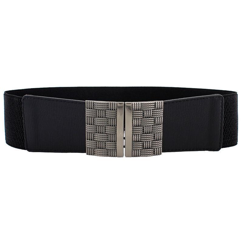 Trendy Womens Black Stretch Waist Belt Offering A Slender Look With Versatile Wear Options