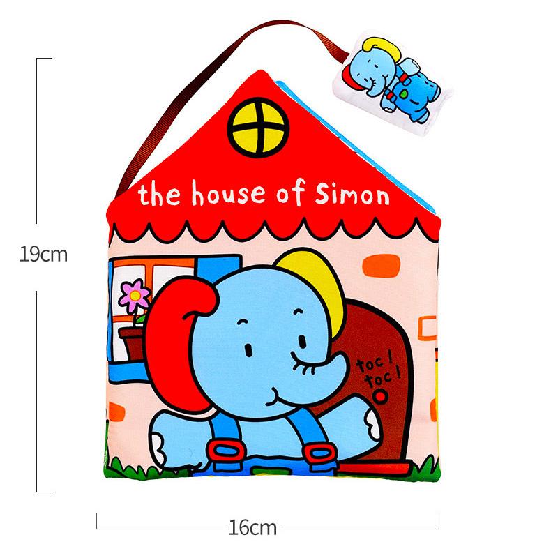 The House of Activity Elephant Early Education CLoth Book Soft  Baby Toy L021B