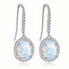 Popular Oval Opal Ear Hook Women's Micro-inlaid Zircon High-quality Kyocera Opal Opal Fashion Jewelry