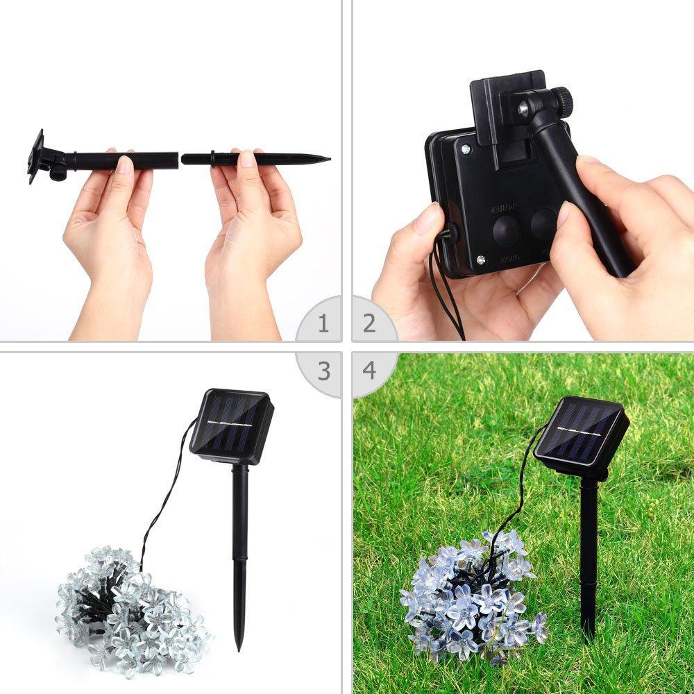 Solar Floral Garlands Light 5m 7m 12m Flower Solar Lamp Power LED String Fairy Lights Garden Christmas Decor For Outdoor