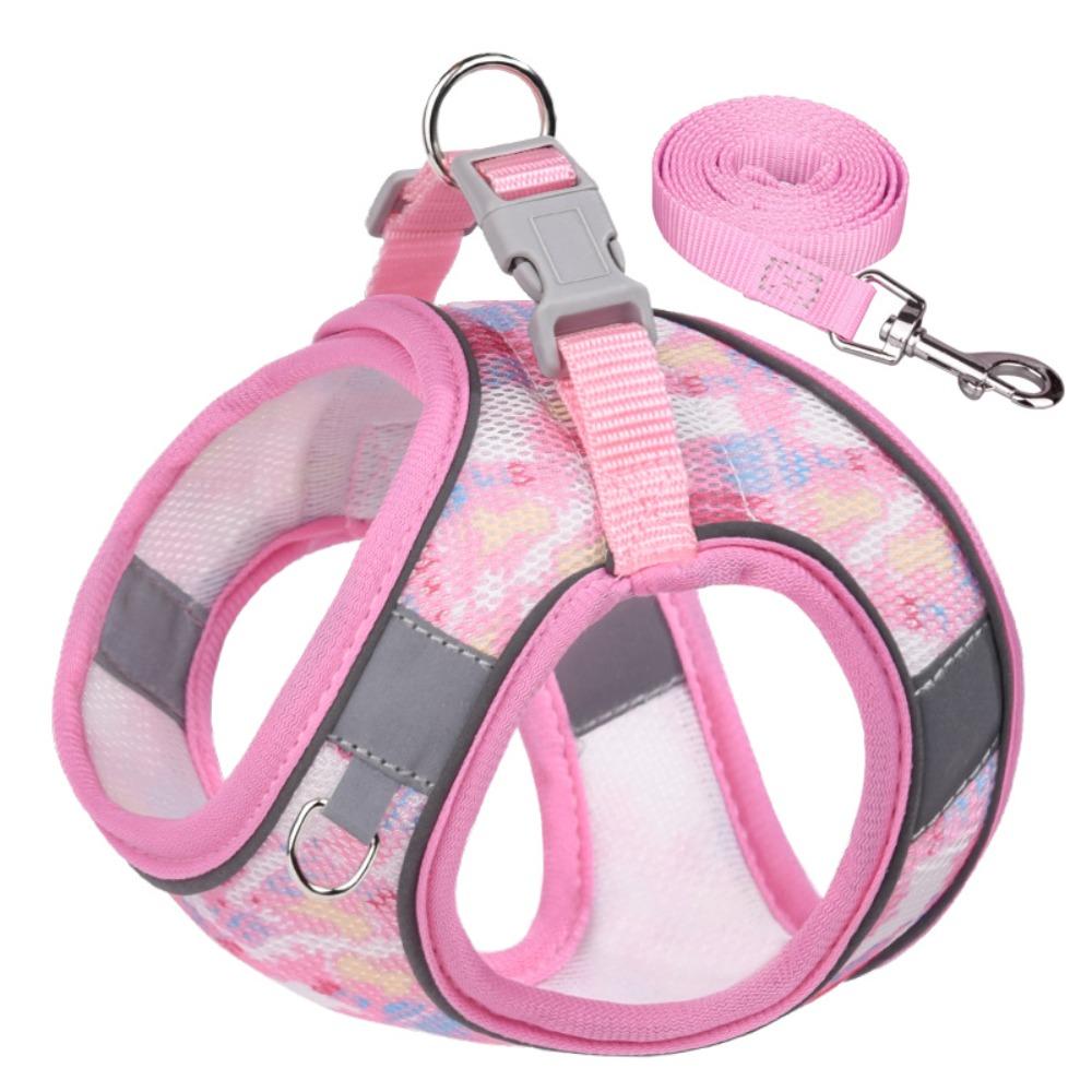 Reflective Pet Vest Style Harness Breathable Pet Chest Strap Dog Harness Leash Set  Chihuahua