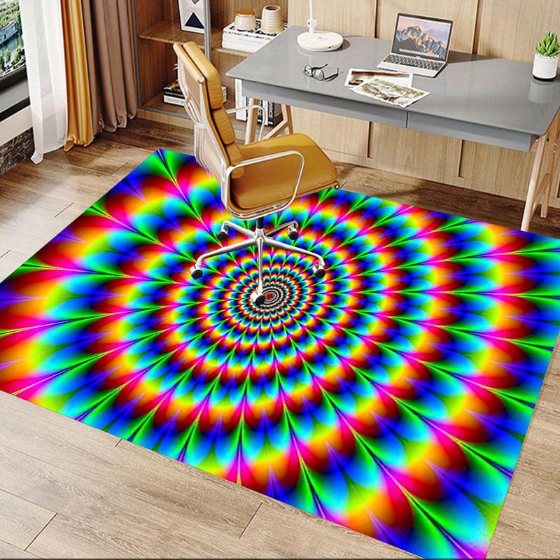 1PC Psychedelic Kaleidoscope Extra Large Non Slip Floor carpet, Office, family, bedroom, Large Area Rug Indoor Rugs, Vibrant Colors