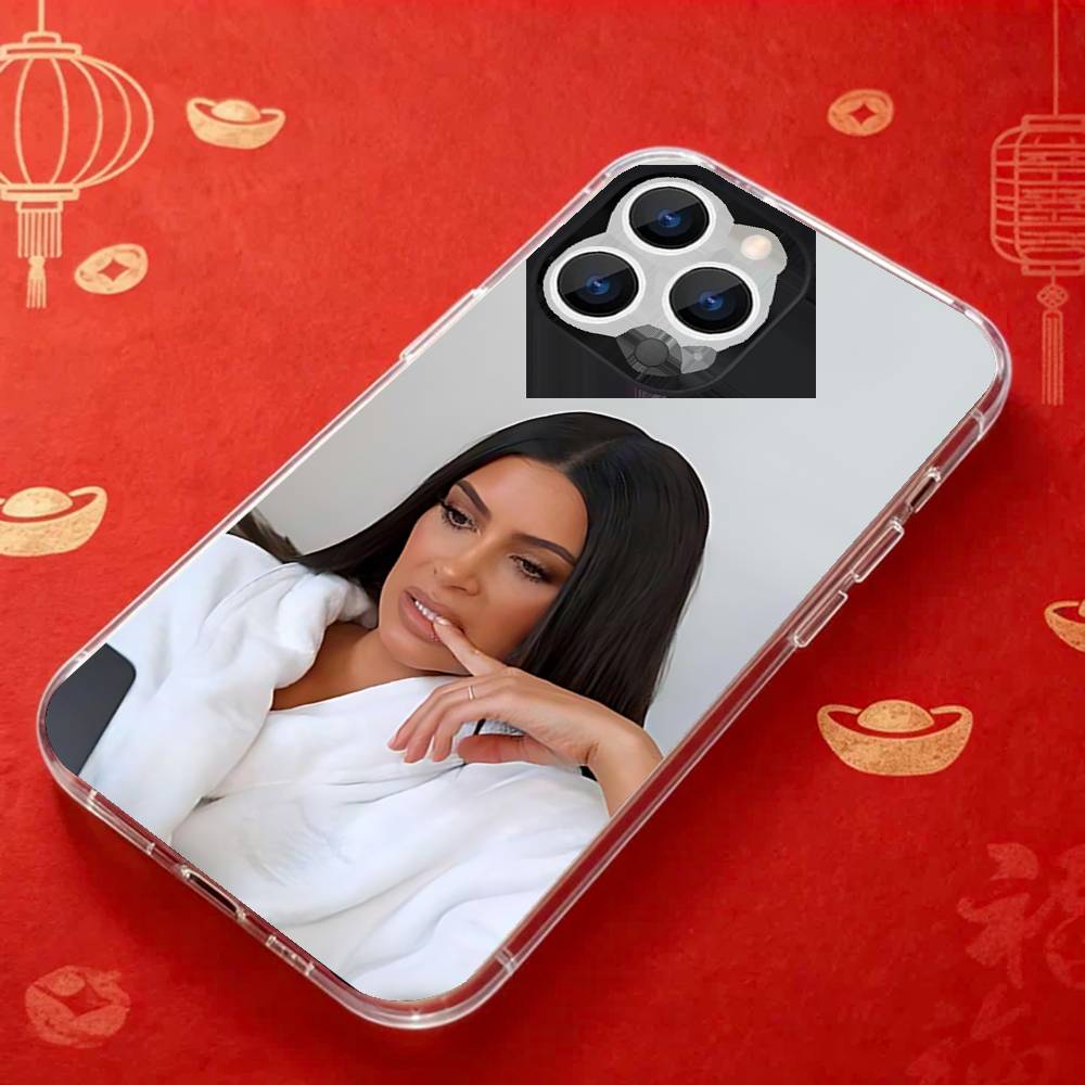 

Смешной чехол для телефона K-Kim K-Kardashian для iPhone 16 15 14 13 12 11 17 Plus Pro Max X XR XS Max Мягкий прозрачный ТПУ iPhone17Promax