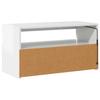 TV Cabinet with LED Lights High Gloss White 75 X 35 X 40 Cm