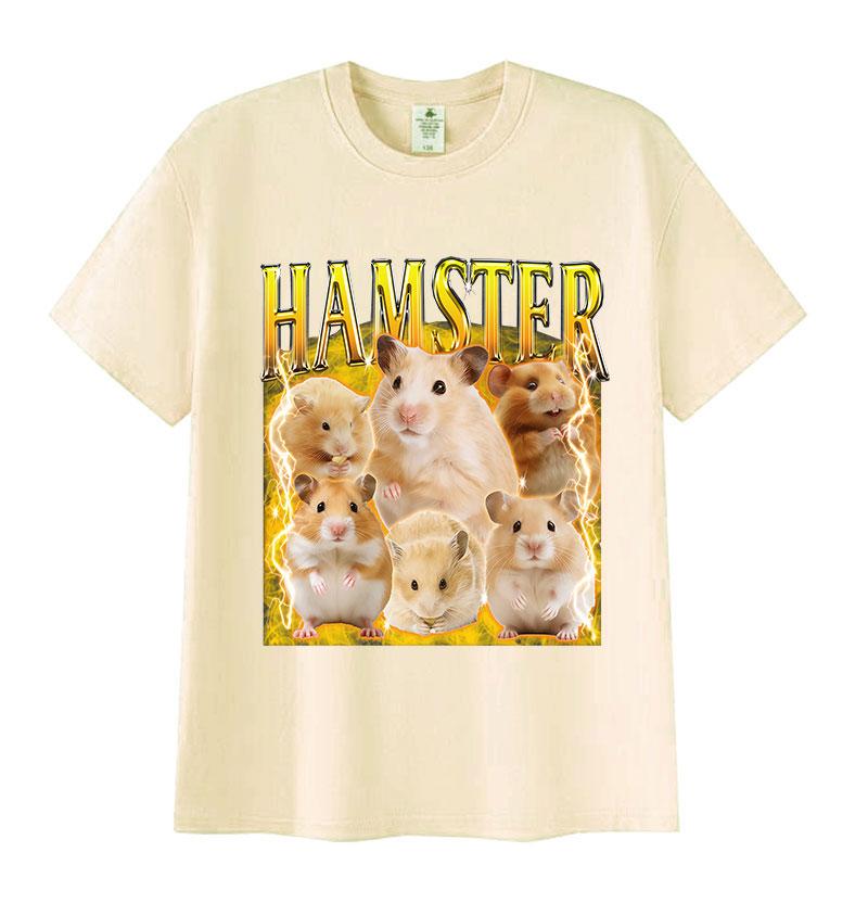 Funny Hamster Meme Graphic T Shirt Unisex Women Vintage Harajuku Fashion Tshirts Casual High Quality Oversized Cotton Tshirt Tops