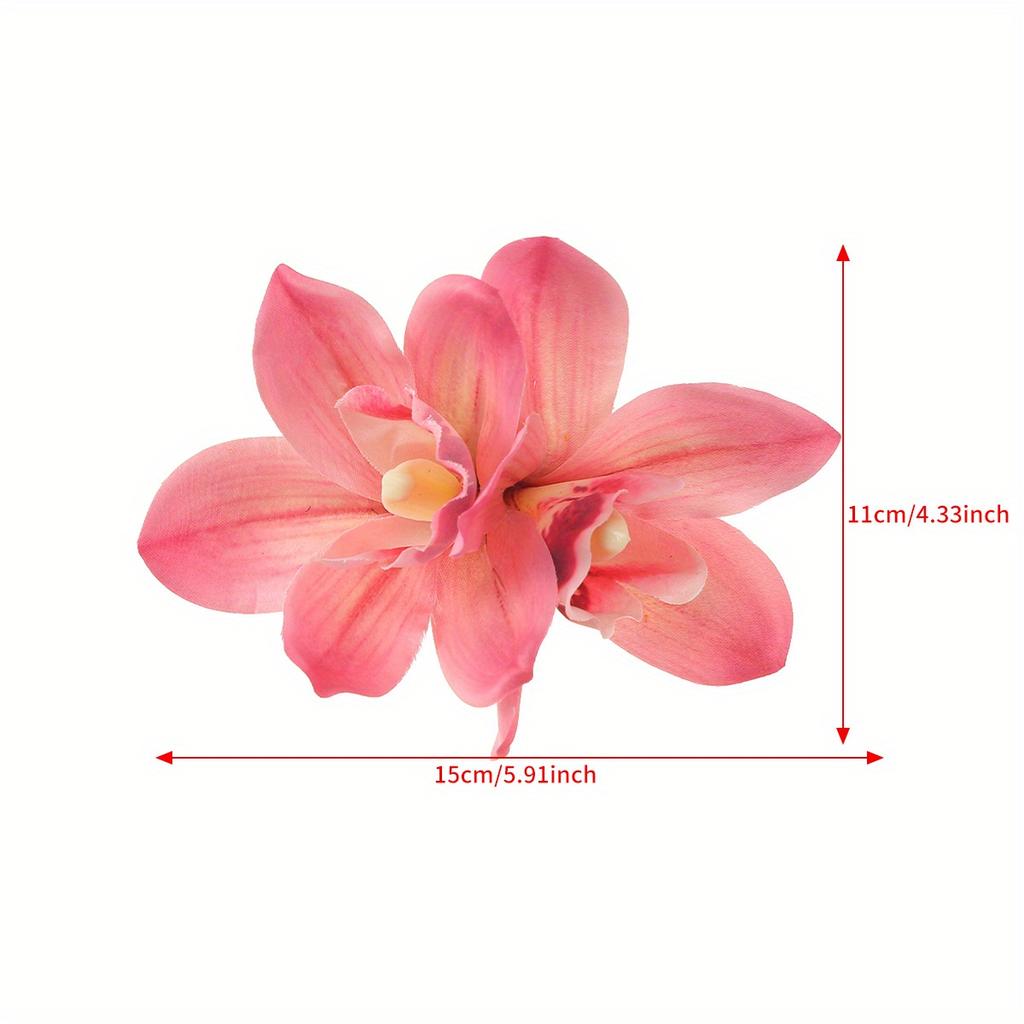 Orchid Hair Clips Simulated Flower Small Hairpin Bridal Barrette Beach Wedding Women Holiday Floral Hair Clip Hair Accessories