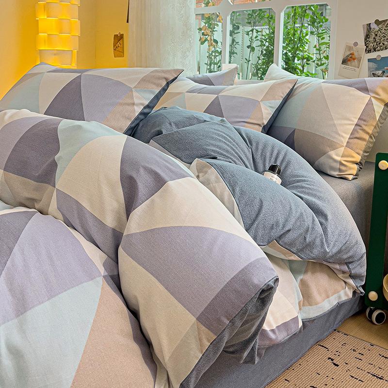 

Комплект из четырех предметов из чистого хлопка, постельное белье из хлопка, пододеяльник, простыня, комплект из трех предметов для спальни 1.2m bed