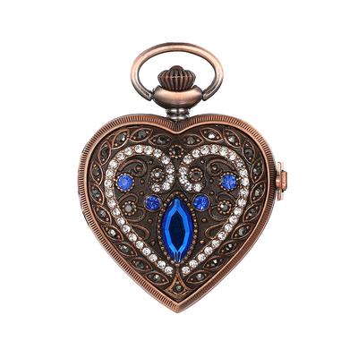 Heart Pocket Antique Style Analog Pocket Watch with Pendant Perfect Gift for and Christmas Watch, Necklace, Waterproof, Coming-of-Age