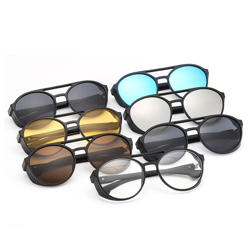 Vintage Steampunk Sunglasses Men Women Fashion Designer Round Goggles Classic Black Driving Sun Glasses
