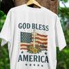 God Bless America T-Shirt and Kids Tshirt Design – Patriotic Cross and Flag Tee