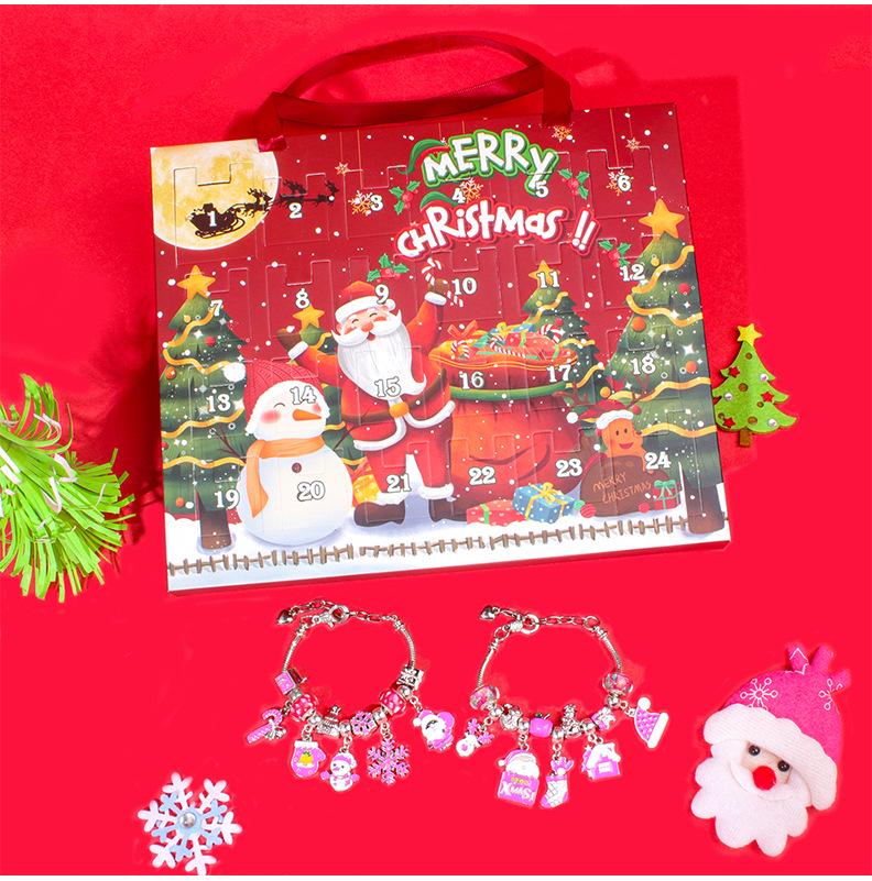 Christmas Countdown Calendar: DIY Bracelet Blind Box with 24 Grids - Creative Educational Puzzle Gift for Kids