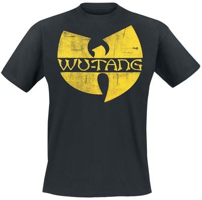 חולצת טי עם לוגו הלהקה Wu-Tang Clan לגברים, חולצת היפ הופ גרפית עם הדפס סמל צהוב מיושן, עליונית קז'ואל סטריטוור
