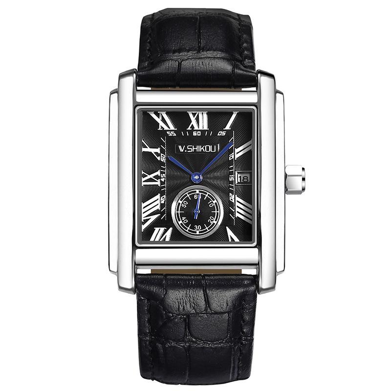 Waterproof Watch V. Siko Men's Business Classic Watch Pinduoduo Square Tank Watch