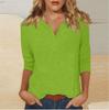 2025 Women's V-Neck 7-Point Sleeve Solid Color T-Shirt