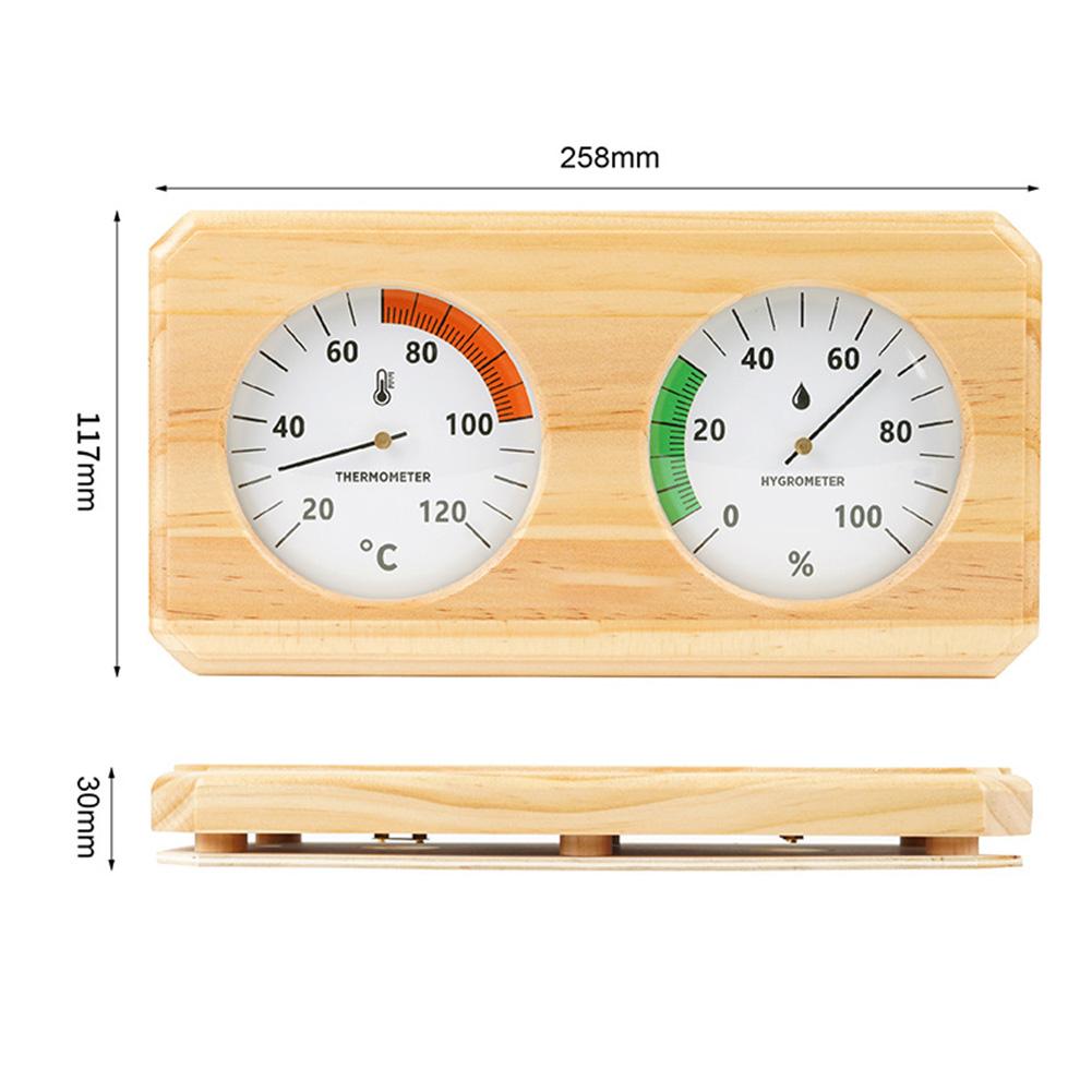 2 In 1 Wooden Sauna Room Thermometer Hygrometer Dual Monitoring High Accuracy Temperature Reading Easy-to-Read Scale Monitor