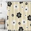 Tenda Doccia Floreale Astratta Carina Retrò Nera per Bagno Estetica Vintage Amabile Anni '70 Divertente Decorazione Vasca da Bagno
