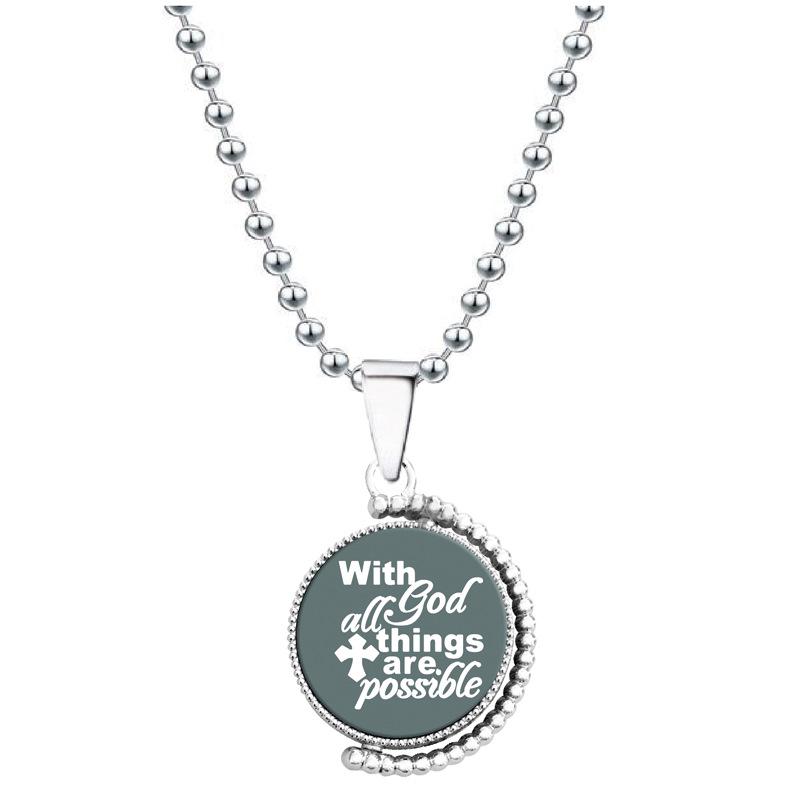 European & American Moon Pendant Necklace - Rotatable Engraving, Creative Christmas Gift, Titanium Steel.