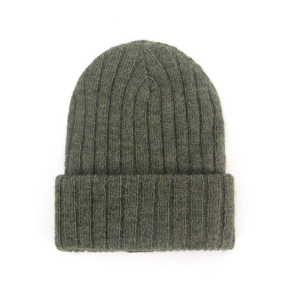 Solid Color Kids Knitted Beanie Hat Cat Ear Embroidered Bonnet Fashion Winter Cap For Children