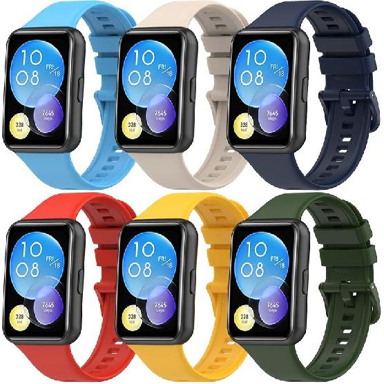 FitTurn Compatible with HUAWEI Watch FIT 2 Bands Replacement Silicone Waterproof Adjustable Sport Colorful Rubber Adjustable Sport Bands Accessories