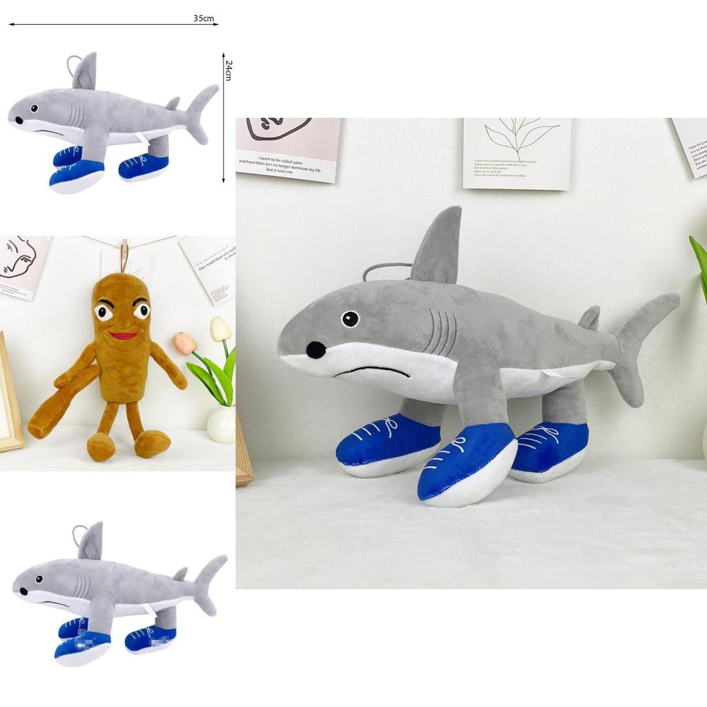 Shark Plush Toy With Pp Cotton Filling Short Plush Animal Stuffed Doll For Kids