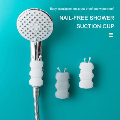 Supporto per Soffione Doccia Senza Foratura Montaggio a Parete Staffa in Silicone Supporto Riutilizzabile Forte Ventosa a Vuoto Strumenti da Bagno Durevoli