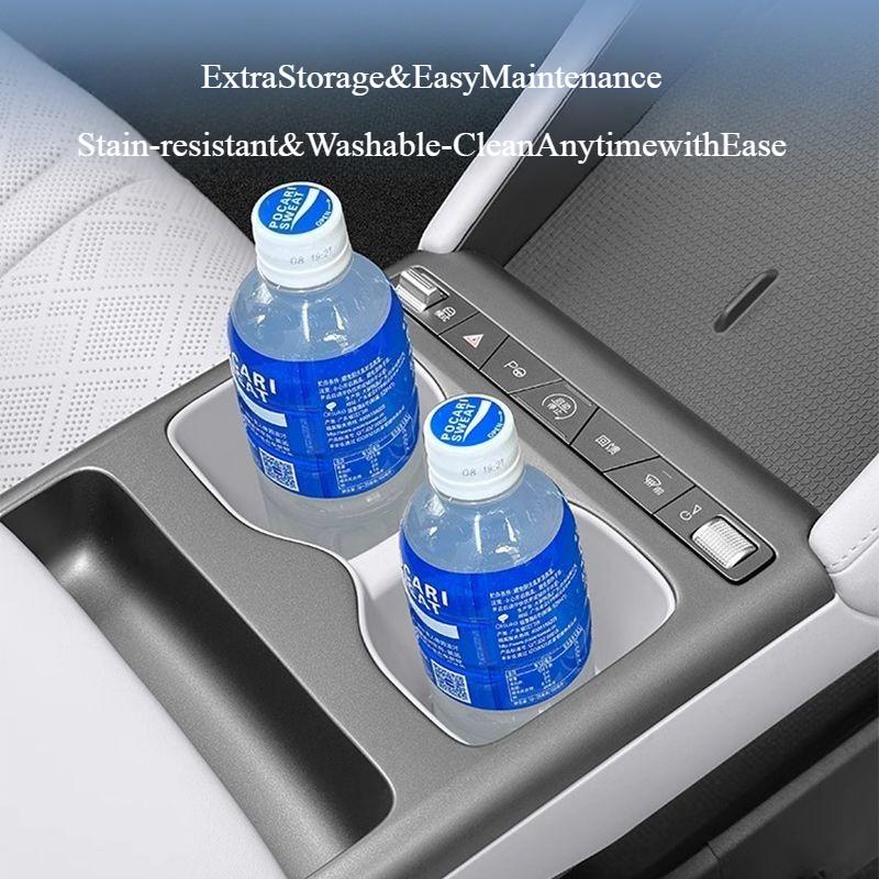 For BYD ATTO 2 2024 2025 Center Console Water Cup Holder Limiter Premium Organizer TPE Drink Storage Box Newest Car Accessories