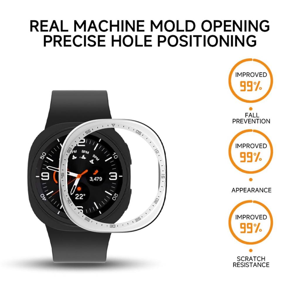 Coque pour Samsung Galaxy Watch 8 44mm Accessoires Protection d'écran Coque Bumper Coque Échelle Creuse Pour Samsung Watch 8 40MM