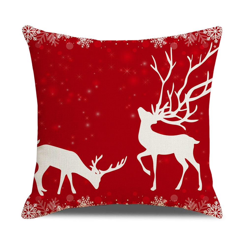 New Mixed Color Christmas Pillow Sofa Cushion Cover Peach Skin Lumbar Cushion Household Products