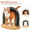 Selbstpflege-Bogen für Katzen mit abnehmbarem Borstentunnel und Kratzbasis für Massage und Spiel für Kitten im Innenbereich