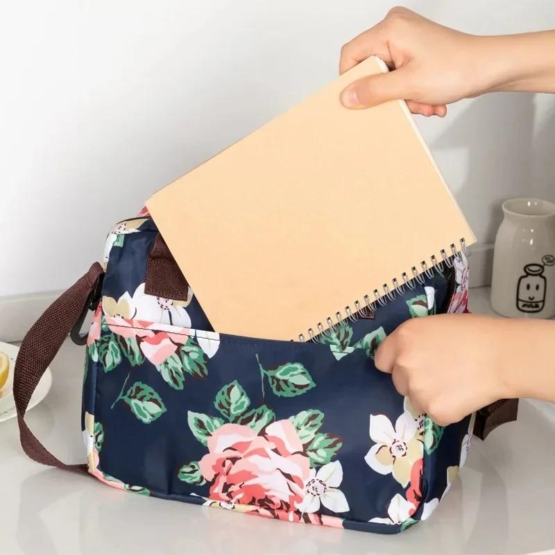 Oxford Cloth Thermal Bag Portable Large Capacity Cross-body Portable Lunch Box Bag Cooler Bag Lunch Bags for Women Kids