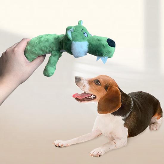 Plush Dog Toy Squeaky Interactive Soft Puppy Chew Toy Indestructible Stuffed Animal Dog Toy for Aggressive Chewers Teething Toy