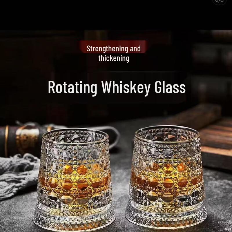 Elegant Snowflake Relief Liquor Glasses with Rotating Base & Luminous Coasters - Set of 4