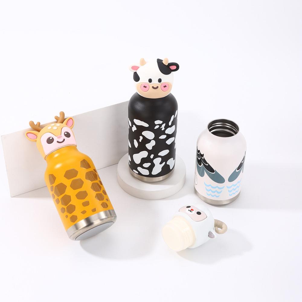 Cartoon Animal Shapes Insulated Water Bottle Student Water Bottle For School Office Home