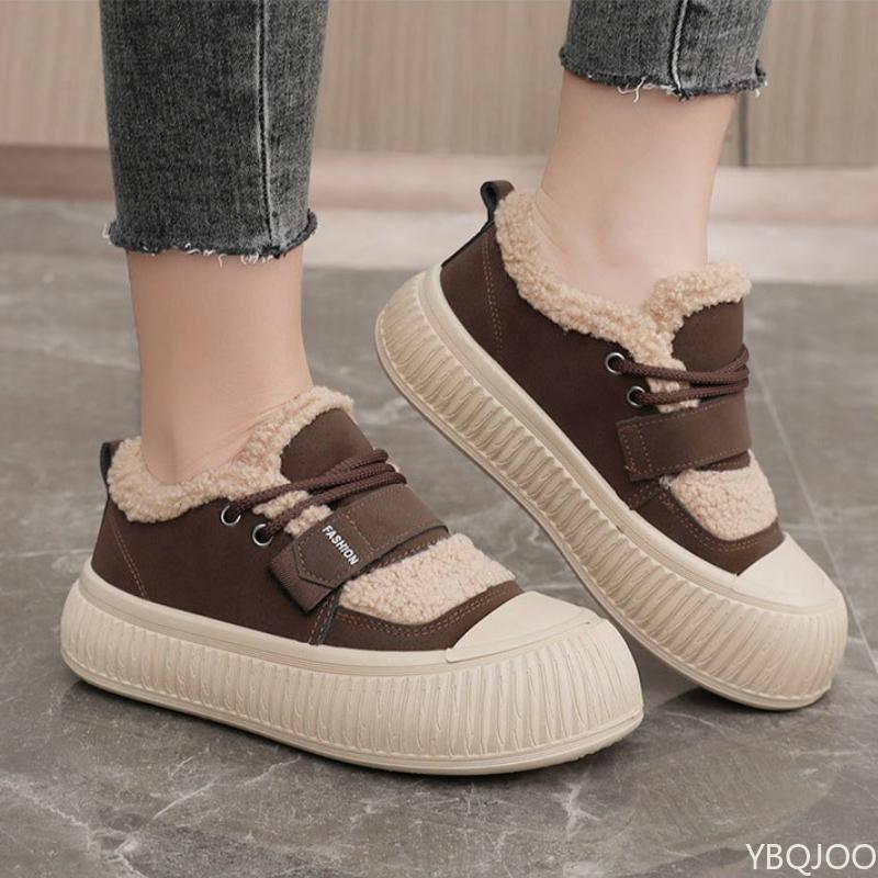 New autumn winter women's shoes warm simple solid color casual thick sole height increasing comfortable versatile women's shoes