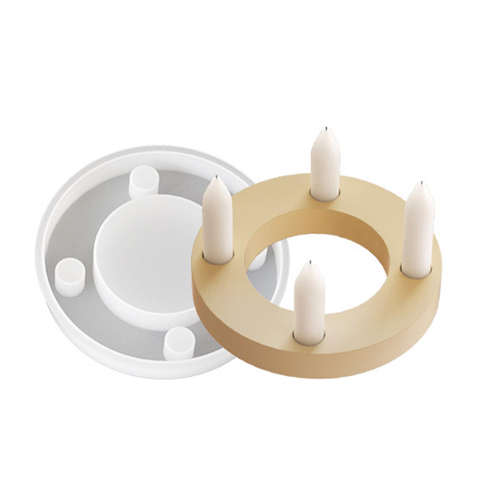 

Силиконовая форма для подсвечника с четырьмя отверстиями, формы для изготовления гипса и смолы, сделай сам, форма для гипсового подсвечника для украшения стола 2