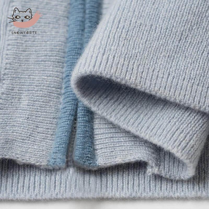 Sinuofude Women's 100% Cashmere V-Neck Zip Cardigan