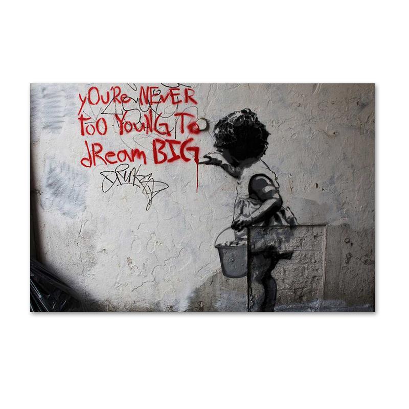 

Бэнкси-стрит, граффити, картины на холсте, современный поп-настенный художественный постер и печать фотографий для гостиной, Cuadros, домашний декор 30x40cm No Framed