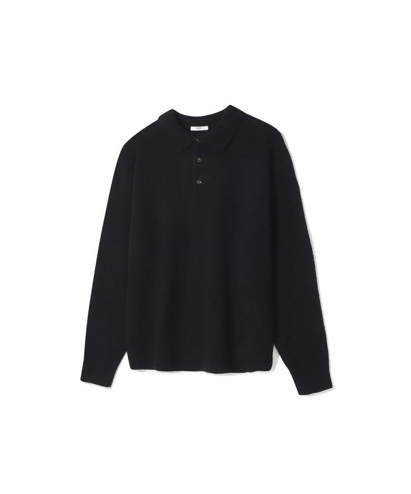 NOTIG Wool Blend Thierry Solid Sweater Navy_Oka3Swtl101N1