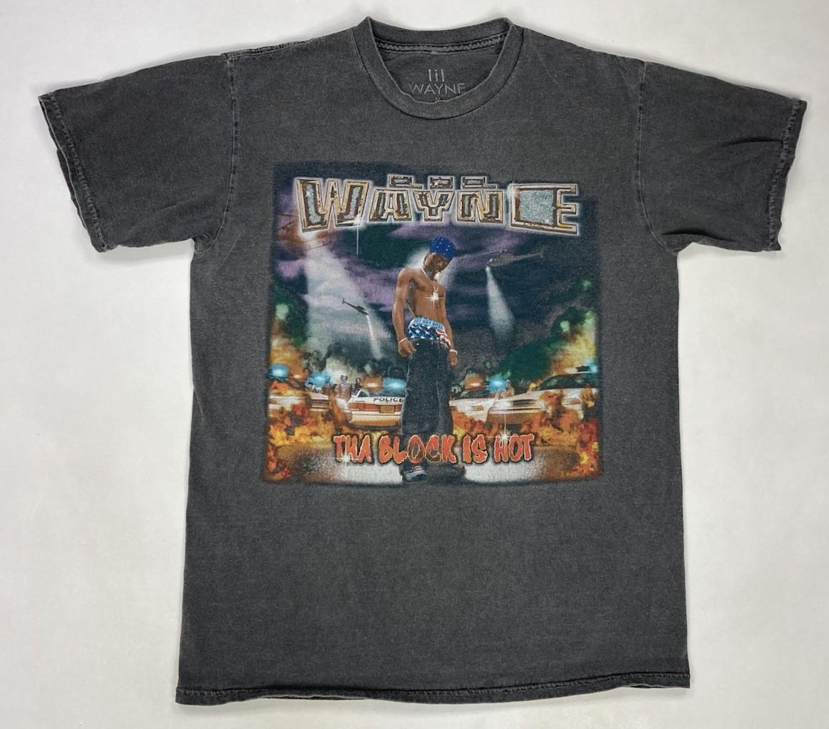 Lil Wayne Tha Block Is Hot Graphic T-shirt Men Medium Gray Short Sleeve Music XXXXL