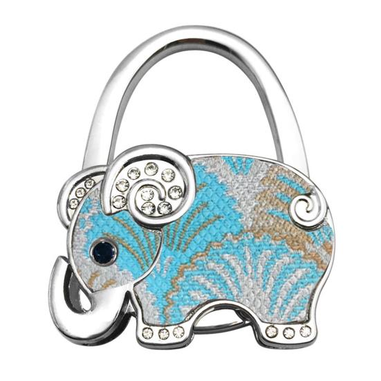 Elephant Handbag Hook Foldable Alloy Bag Hanger with Non-Slip Base Portable Table Bag Wallet