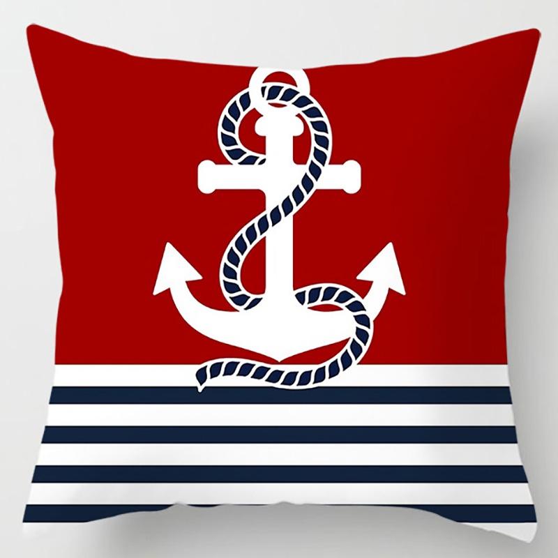 Marine sailor flower pillowcase home office decoration pillow bedroom sofa car cushion cover
