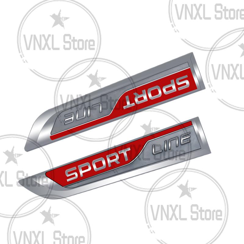 Cycr3 Car-Styling Metal Sport Line Emblem Car Side Body Stickers For Skoda Kamiq Enyaq Combi Octavia Superb Elroq85 Karoq Kodiaq Rapid