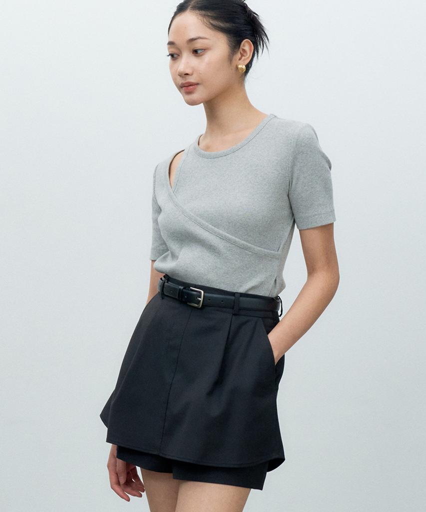 MAKE A TOAST Wave Wide Skirt Pants Black Mbespa007Bk