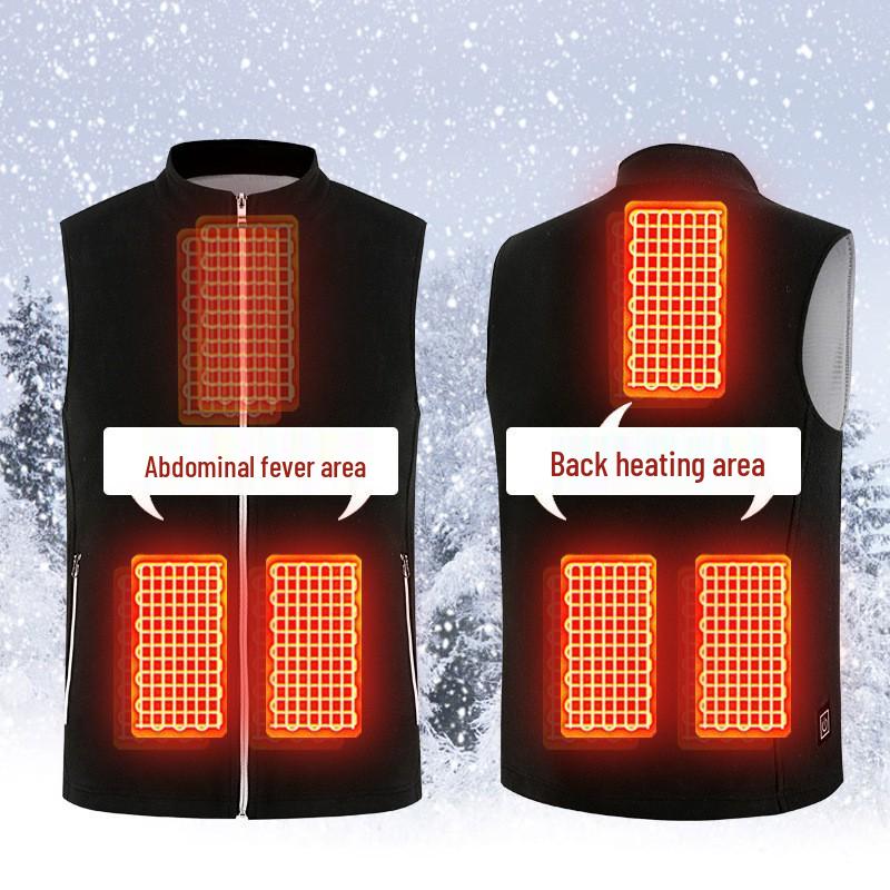 Smart Electric Heated Fleece Vest - Winter Warm Jacket